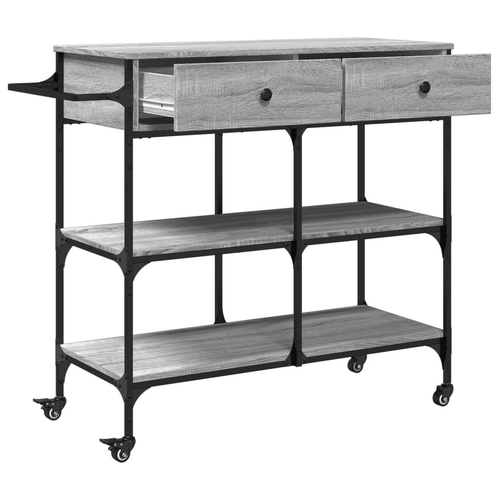 Kitchen Trolley Grey Sonoma 105x42x95 cm Engineered Wood